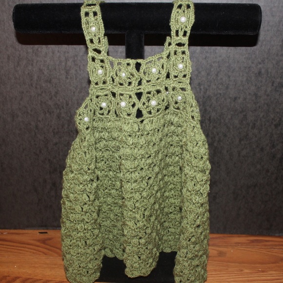 Homemade Green Dress w/ Beads - Picture 2 of 6